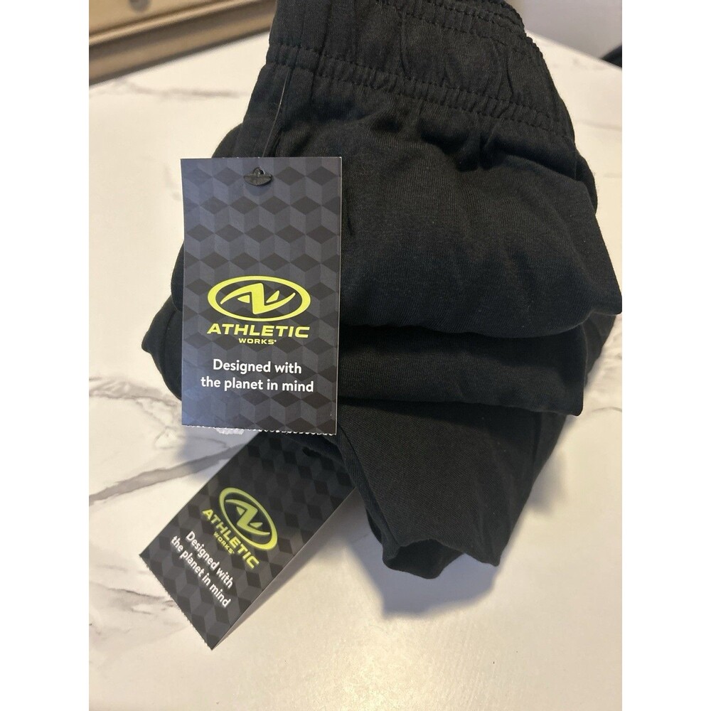 Men’s Athletic Works Tri-Blend Shorts Bundle 2 Pack Black XL (40-42) NWT